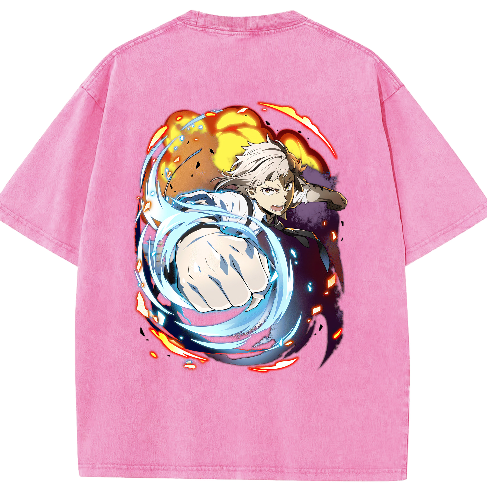 （画像用） 文豪ストレイドッグス Bungo Stray Dogs 綿100% ヴィンテージ風 半袖Tシャツ（背面プリント）